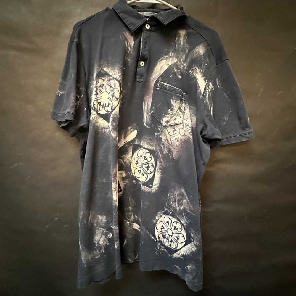 Tahari Polo Size XL Cotton Compass Nordic Handmade Viking Golf One of a Kind - Picture 2 of 5